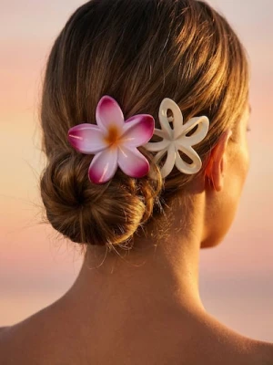 Sinsay - Spinki do włosów w kształcie kwiatów 2 pack - wielobarwny