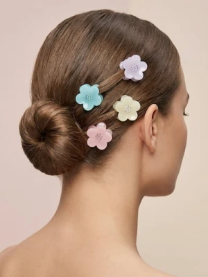 Sinsay - Spinki do włosów w kształcie kwiatów 4 pack - wielobarwny