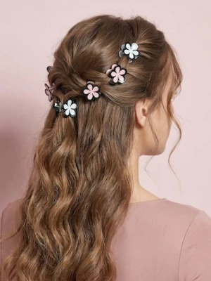 Sinsay - Spinki do włosów w kształcie kwiatów 6 pack - wielobarwny