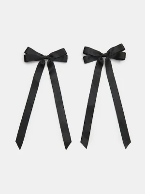 Sinsay - Spinki do włosów z kokardami 2 pack - czarny