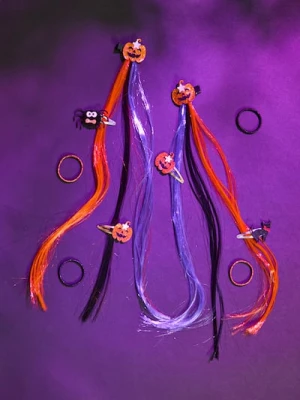 Sinsay - Spinki do włosów ze sztucznym włosiem w halloweenowym stylu 2 pack - wielobarwny