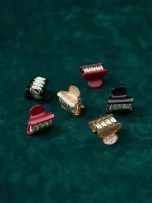 Sinsay - Spinki do włosów ze złotymi detalami 6 pack - wielobarwny