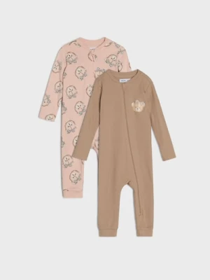 Sinsay - Śpiochy z motywem głowy misia 2 pack - różowy