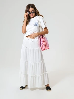 Sinsay - Spódnica maxi - kremowy