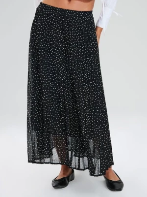 Sinsay - Spódnica maxi w kropki - czarny