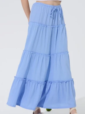 Sinsay - Spódnica maxi z efektem stopniowania - niebieski