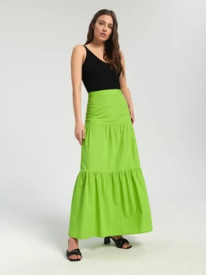 Sinsay - Spódnica maxi z marszczeniami - zielony