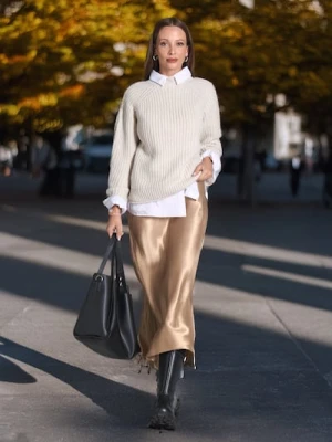 Sinsay - Spódnica midi - beżowy