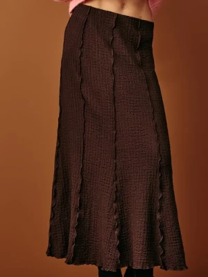 Sinsay - Spódnica midi - brązowy