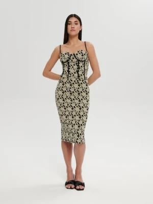 Sinsay - Spódnica midi - czarny