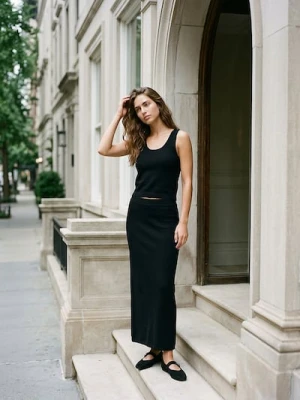 Sinsay - Spódnica midi - czarny