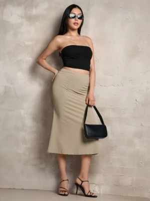 Sinsay - Spódnica midi - kremowy