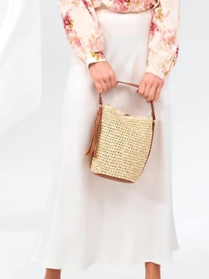 Sinsay - Spódnica midi - kremowy