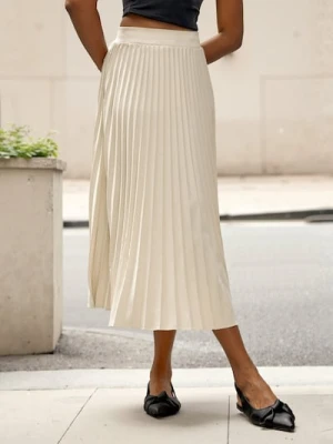 Sinsay - Spódnica midi plisowana - beżowy