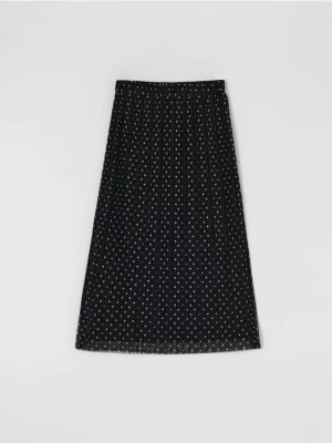 Sinsay - Spódnica midi plisowana - czarny