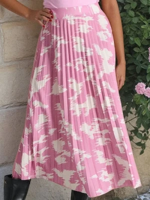 Sinsay - Spódnica midi plisowana - różowy