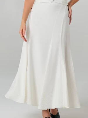 Sinsay - Spódnica midi syrenka z ozdobnymi przeszyciami - kremowy