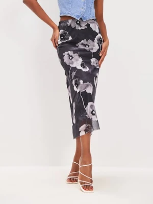Zdjęcie produktu Sinsay - Spódnica midi w kwiaty - czarny