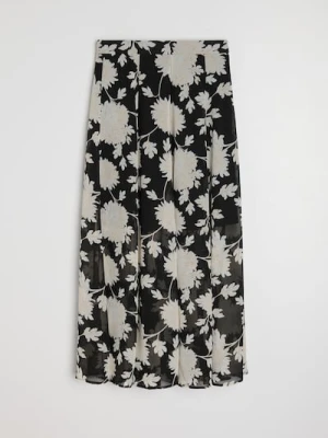 Sinsay - Spódnica midi w kwiaty - wielobarwny