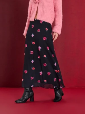 Sinsay - Spódnica midi w kwiaty - wielobarwny
