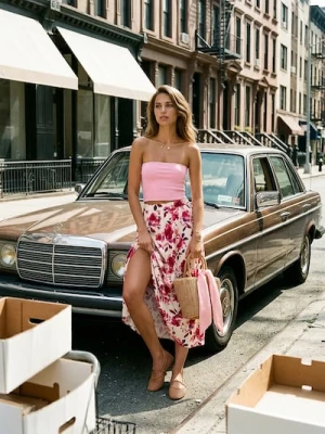 Sinsay - Spódnica midi w kwiaty - wielobarwny