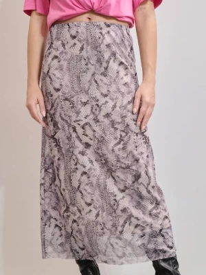 Sinsay - Spódnica midi w wężowy wzór - szary