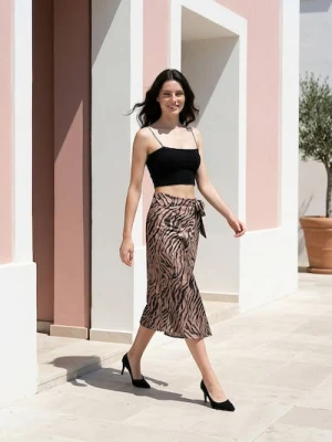 Sinsay - Spódnica midi w zeberkę - wielobarwny