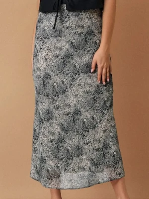 Sinsay - Spódnica midi w zwierzęcy wzór - wielobarwny