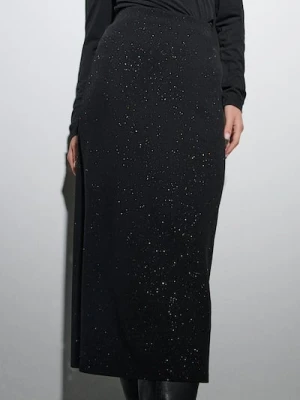 Sinsay - Spódnica midi z połyskiem - czarny