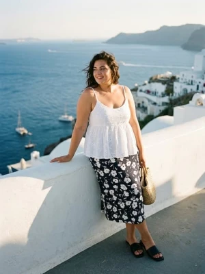 Sinsay - Spódnica midi z rozcięciem w kwiaty Plus size - czarny