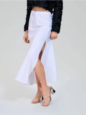 Sinsay - Spódnica midi z wiązaniem - biały