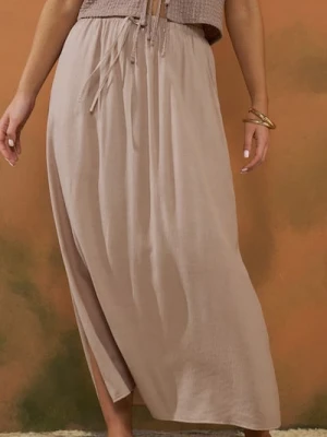 Sinsay - Spódnica midi z wiązaniem - brązowy