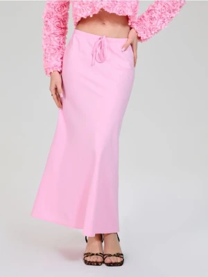 Sinsay - Spódnica midi z wiązaniem - różowy