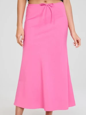 Sinsay - Spódnica midi z wiązaniem - różowy