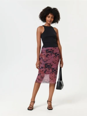 Sinsay - Spódnica midi ze wzorem - wielobarwny