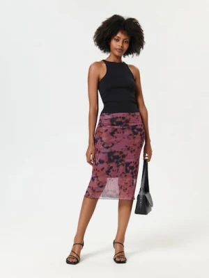 Sinsay - Spódnica midi ze wzorem - wielobarwny