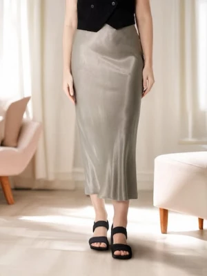 Sinsay - Spódnica midi - zielony