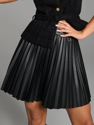 Sinsay - Spódnica mini plisowana - czarny
