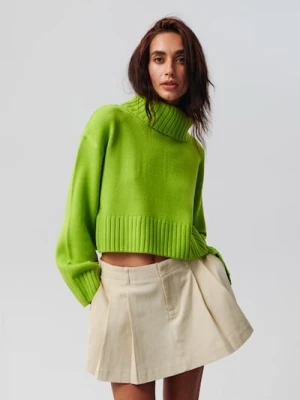 Sinsay - Spódnica mini trapezowa - kremowy