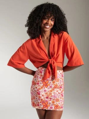 Sinsay - Spódnica mini trapezowa - różowy