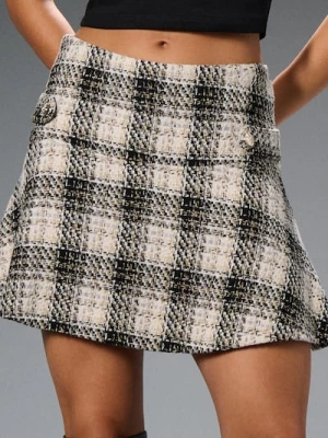 Sinsay - Spódnica mini w kratę - wielobarwny
