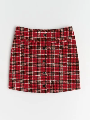 Sinsay - Spódnica mini w kratę - wielobarwny