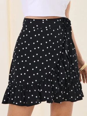 Sinsay - Spódnica mini w kropki - czarny