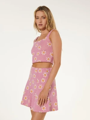 Sinsay - Spódnica mini w kwiaty - wielobarwny