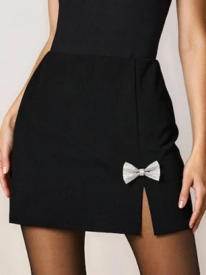 Sinsay - Spódnica mini z ozdobną kokardą - czarny