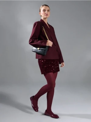 Sinsay - Spódnica mini z połyskiem - czerwony