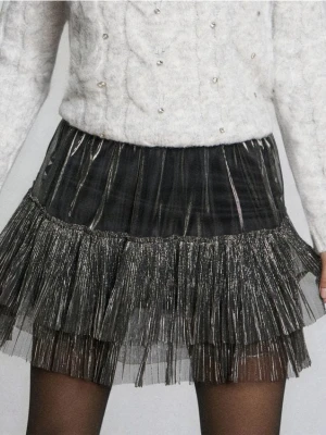 Sinsay - Spódnica mini z połyskiem - srebrny