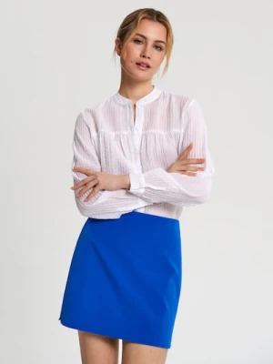 Sinsay - Spódnica mini z rozcięciem - niebieski