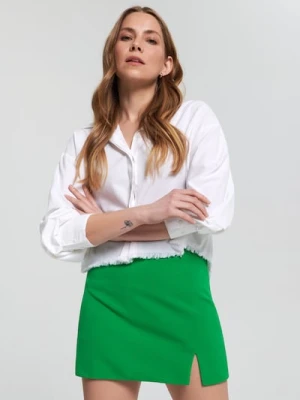 Sinsay - Spódnica mini z rozcięciem - zielony