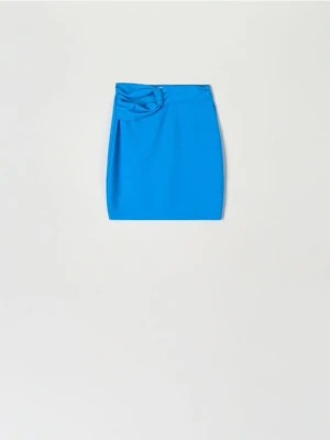 Sinsay - Spódnica mini z wiązaniem - niebieski
